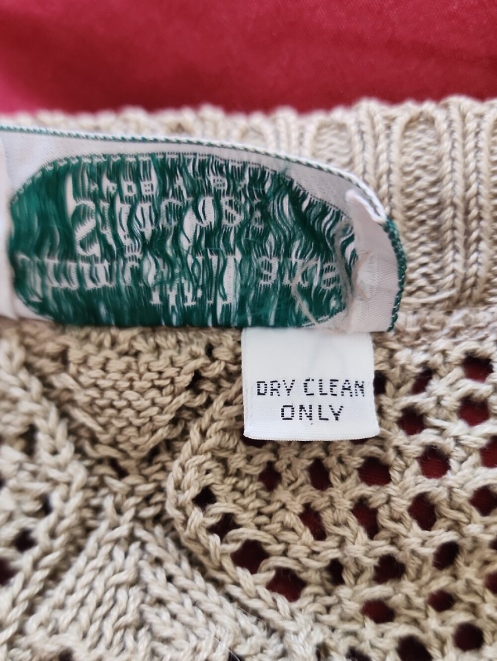 Stitches Taupe Open-Knit Crewneck Sweater - Picture 8 of 10